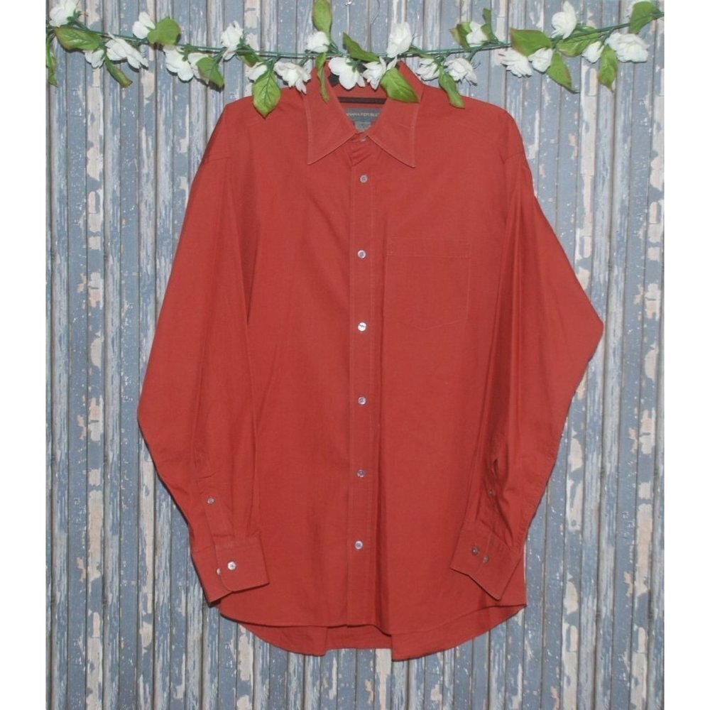 Banana Republic Men's Shirt Size L Button Up Long Sleeve Pocket Collar Cotton